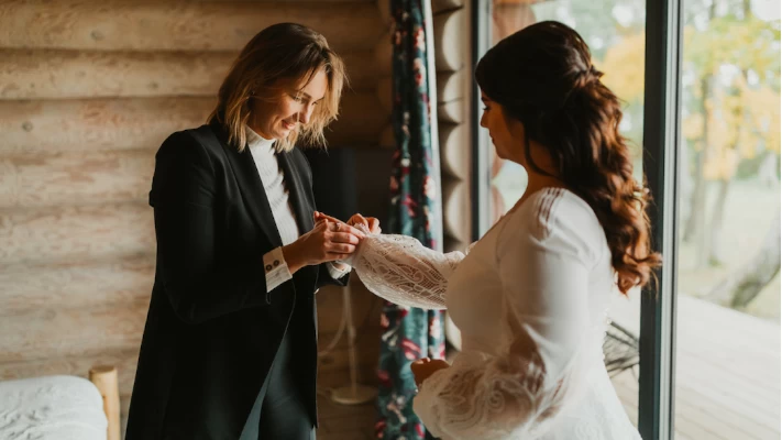 Woman with the wedding dress